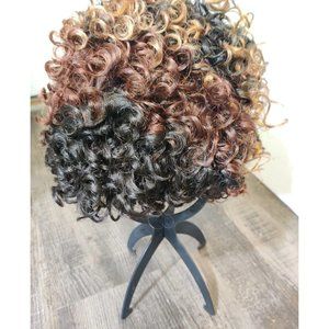 Vanessa By 5th Avenue Wig Short Curly Dark Multicolor Highlights READ
